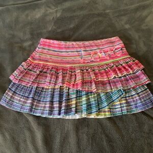 Colorful Striped Skirt with 'Love' Detail